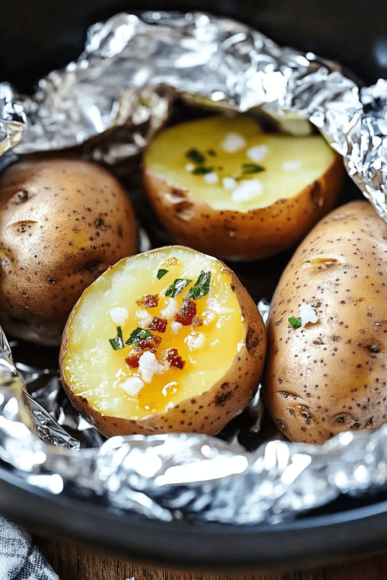 Slow Cooker Foil-Baked Potatoes