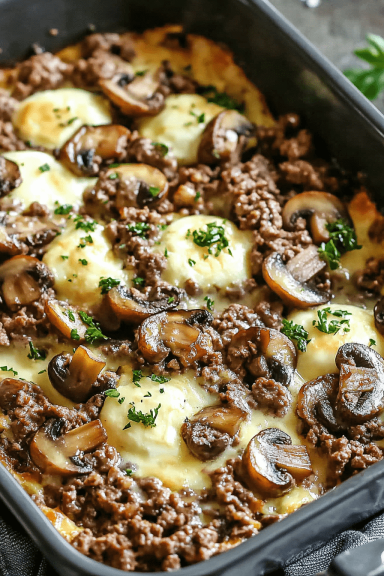 Hamburger Mushroom Bake