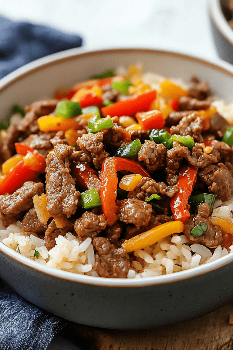 Beef and Pepper Rice Bowl