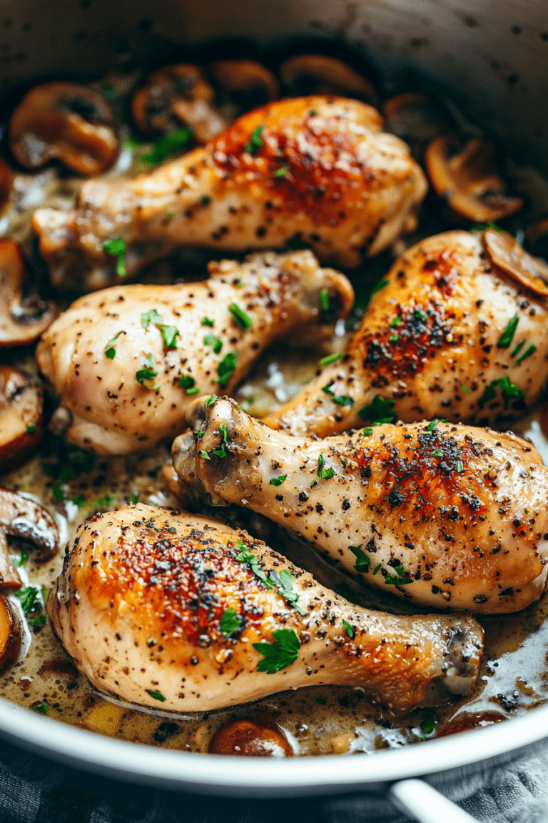 LEGS BAKED WITH CREAM-OF-MUSHROOM
