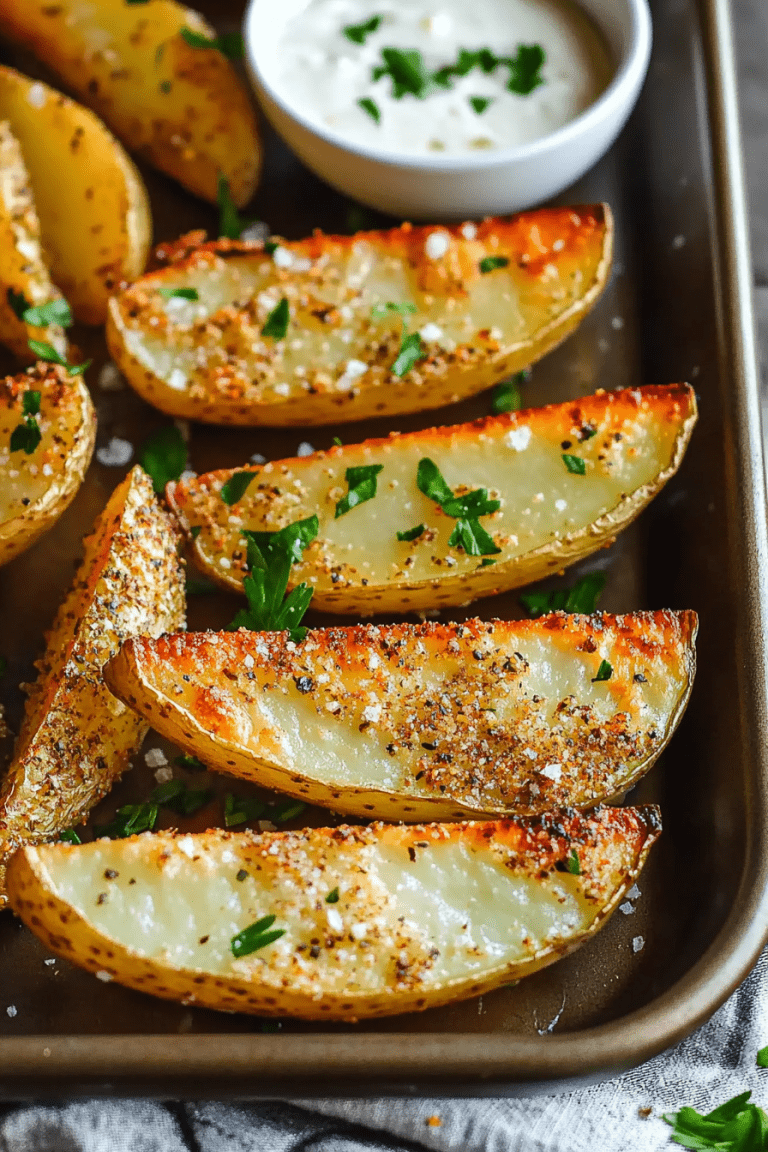 Baked Garlic Parmesan Potato Wedges