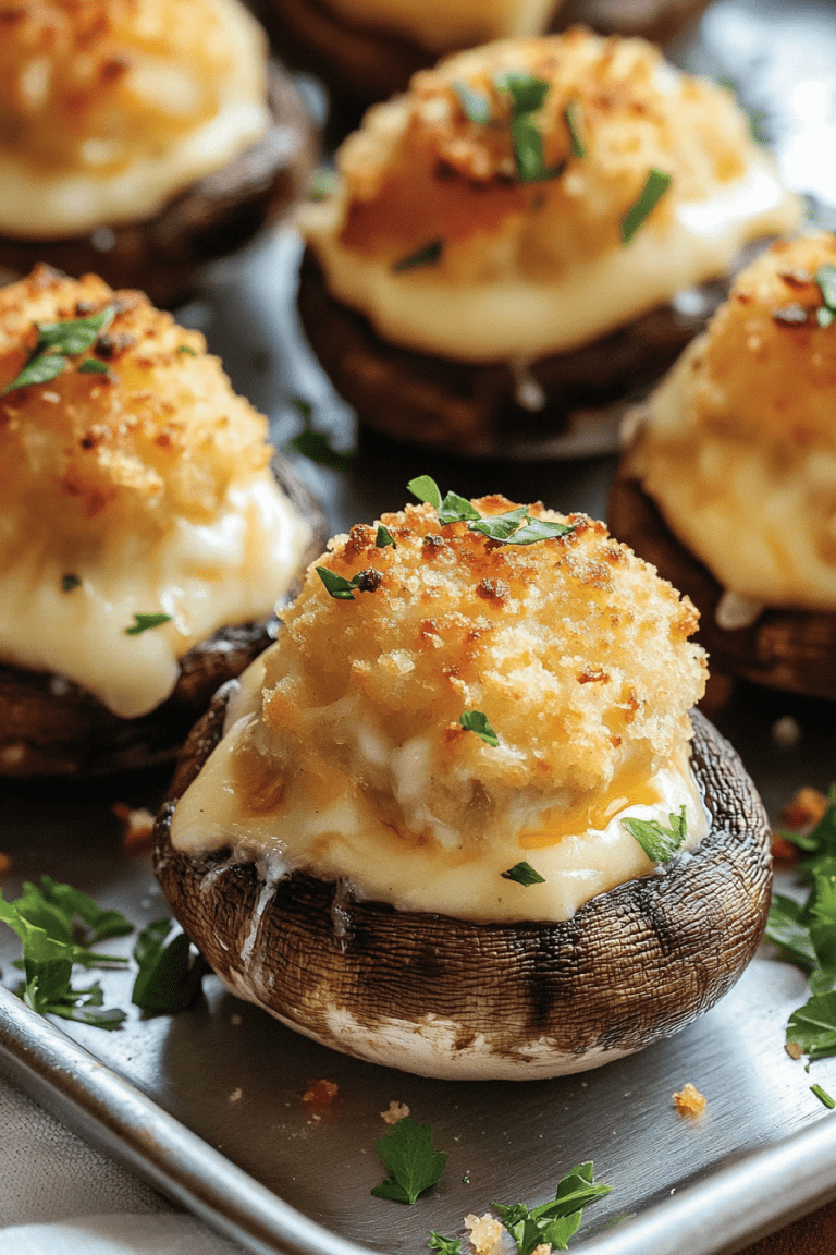 White Cheddar Stuffed Mushrooms