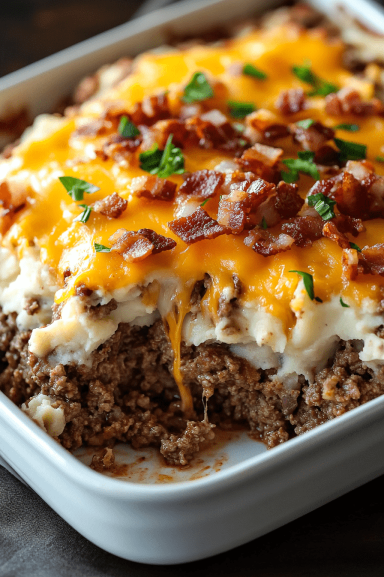 Cheesy Loaded Meatloaf Casserole