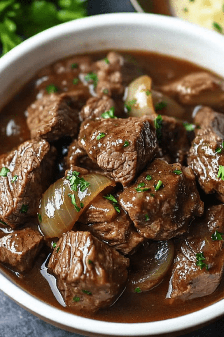 Slow Cooker Steak with Onion Soup Mix