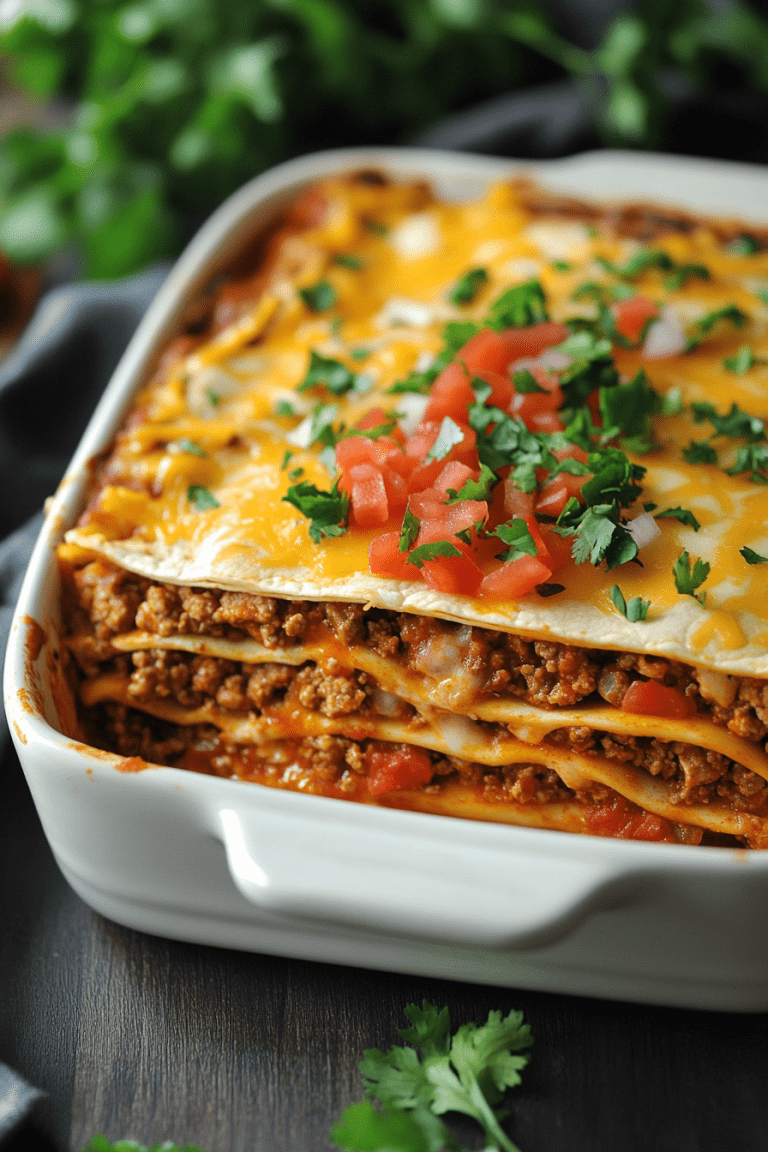 Easy Mexican Taco Lasagna