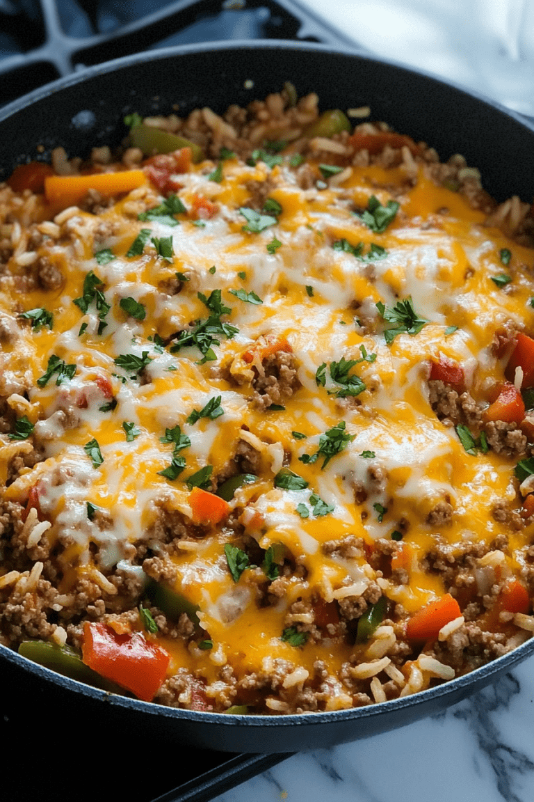 Ground Beef and Peppers Skillet