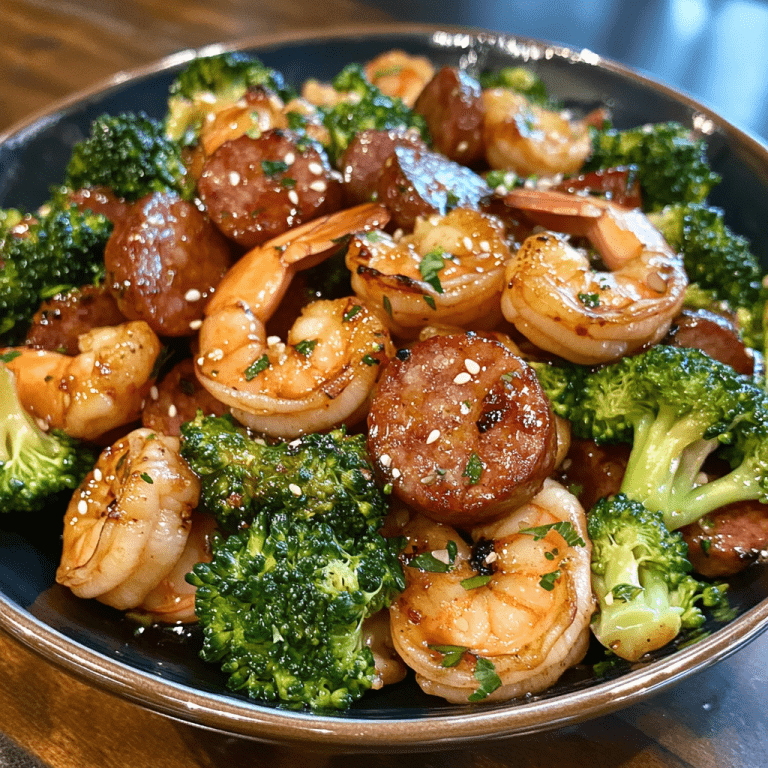 Honey Garlic Shrimp, Sausage & Broccoli