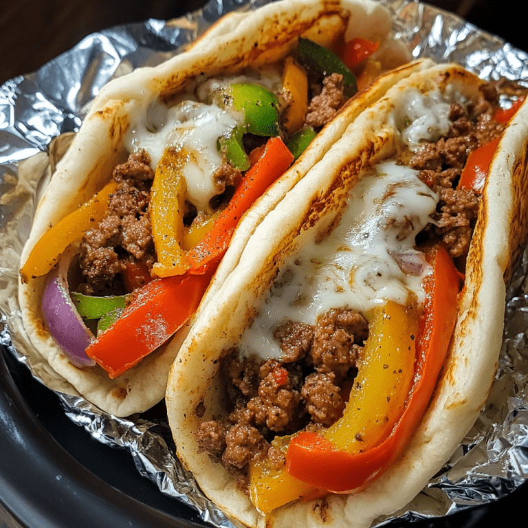 Homemade Hamburger Peppers and Onion Gyros