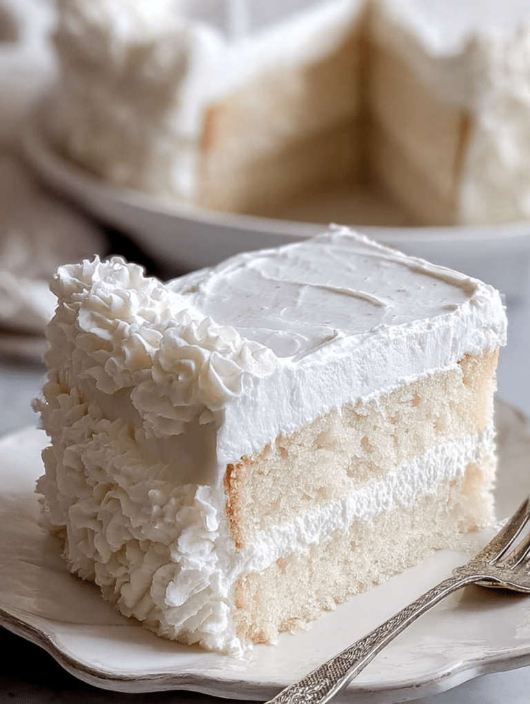Classic White Cake with Whipped Frosting