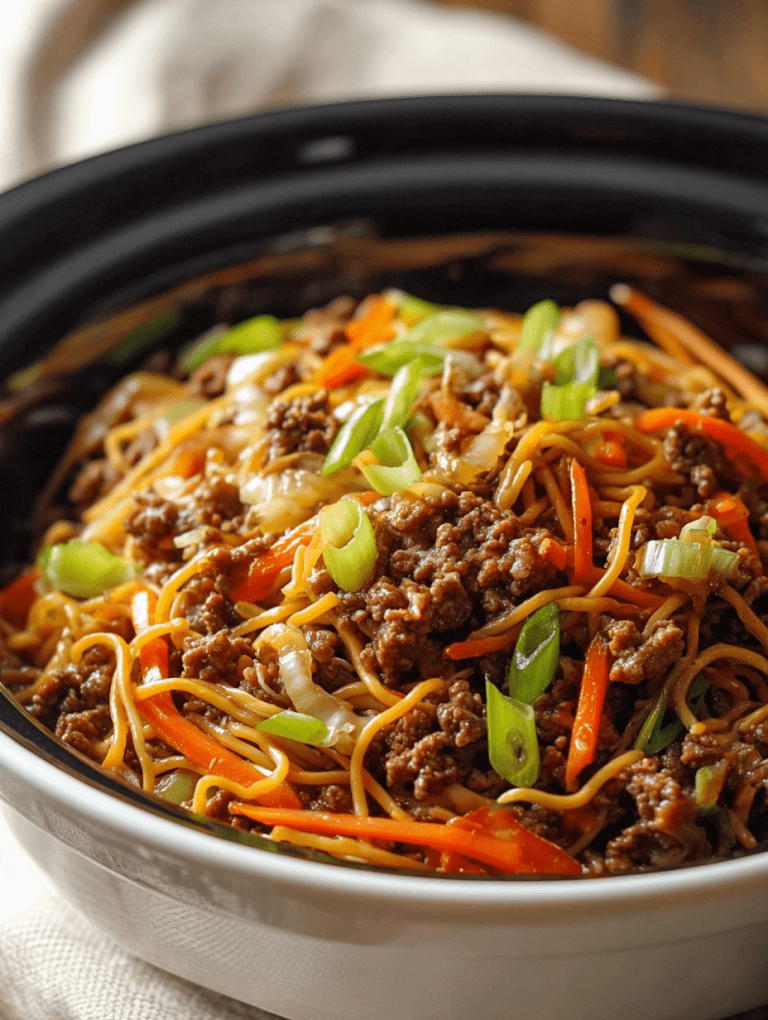 Slow Cooker Ground Beef Chow Mein
