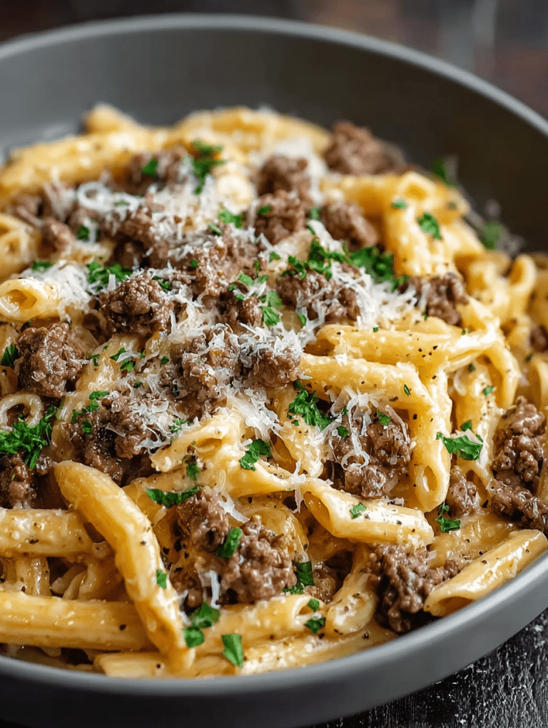 Garlic Butter Beef Pasta