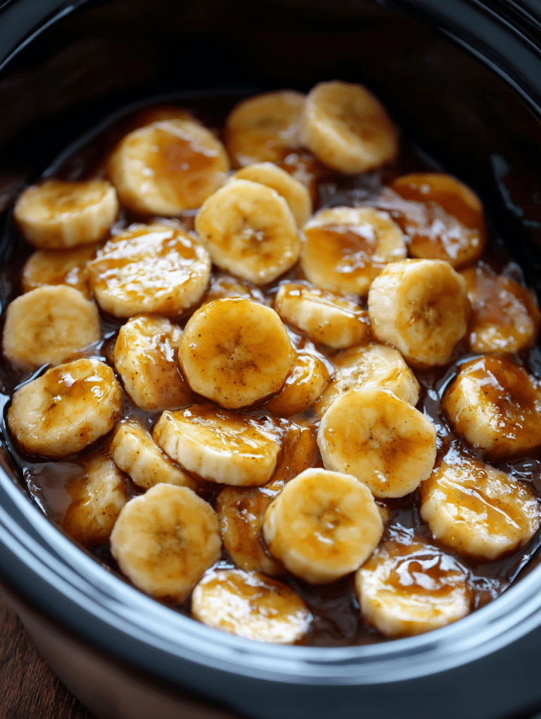 Slow Cooker Bananas Foster Pudding