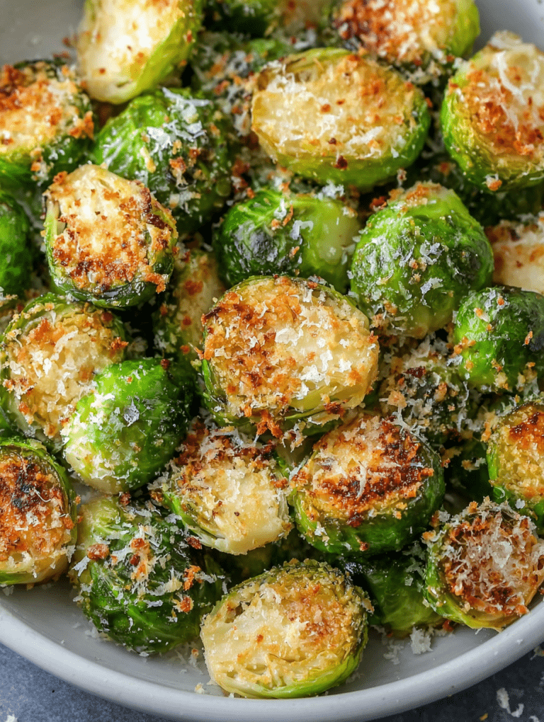 Crispy Garlic Parmesan Brussels Sprouts