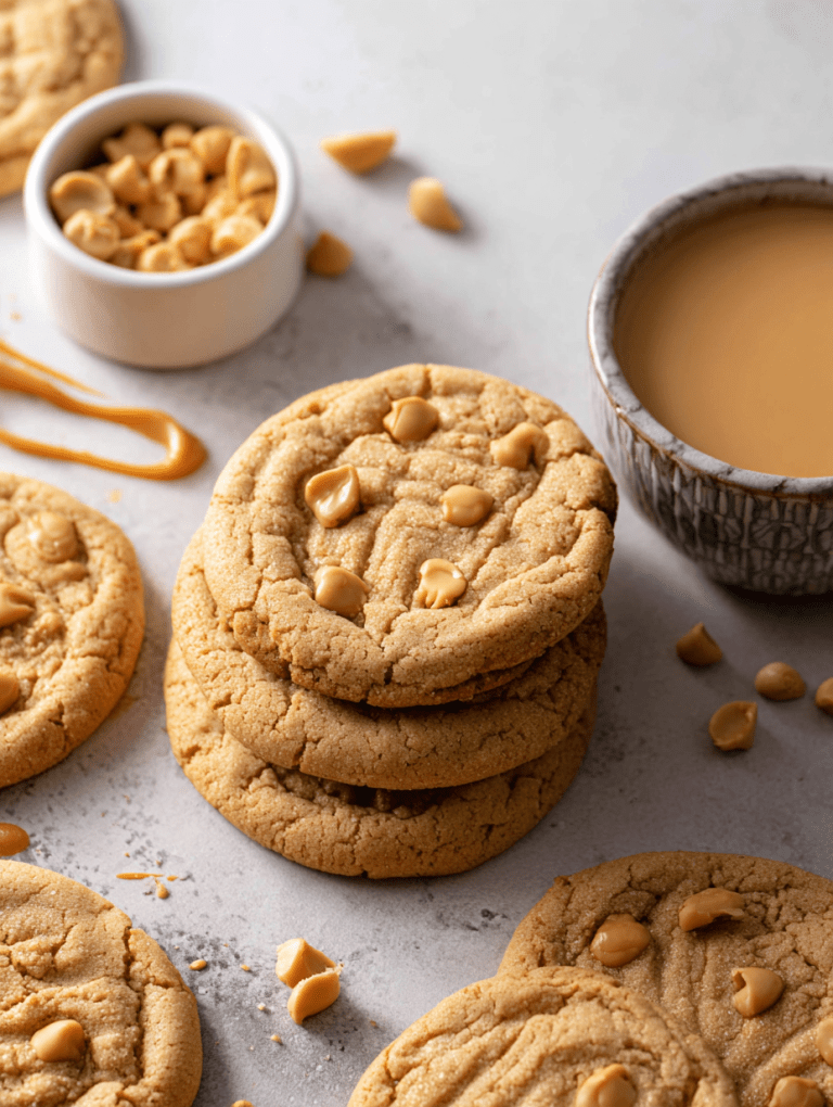 Chewy and Crispy Double Peanut Butter Cookies