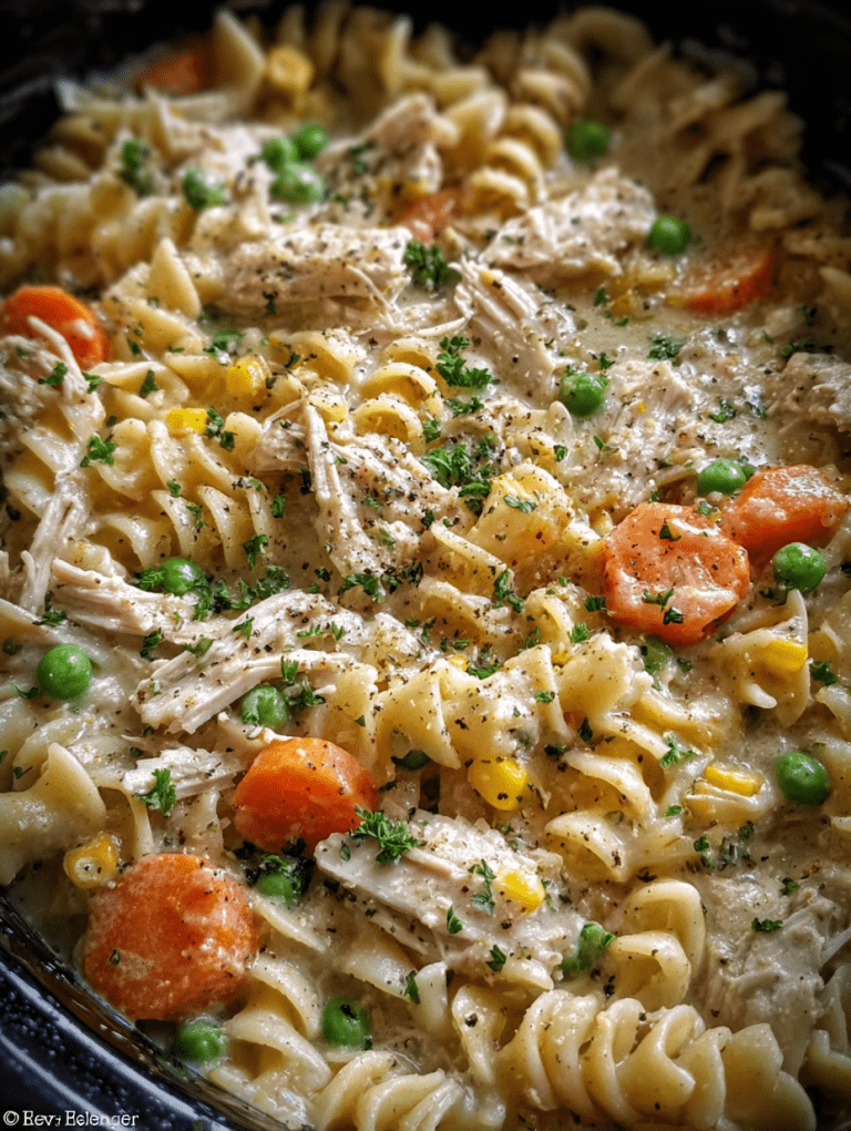 Slow Cooker Chicken Pot Pie Pasta