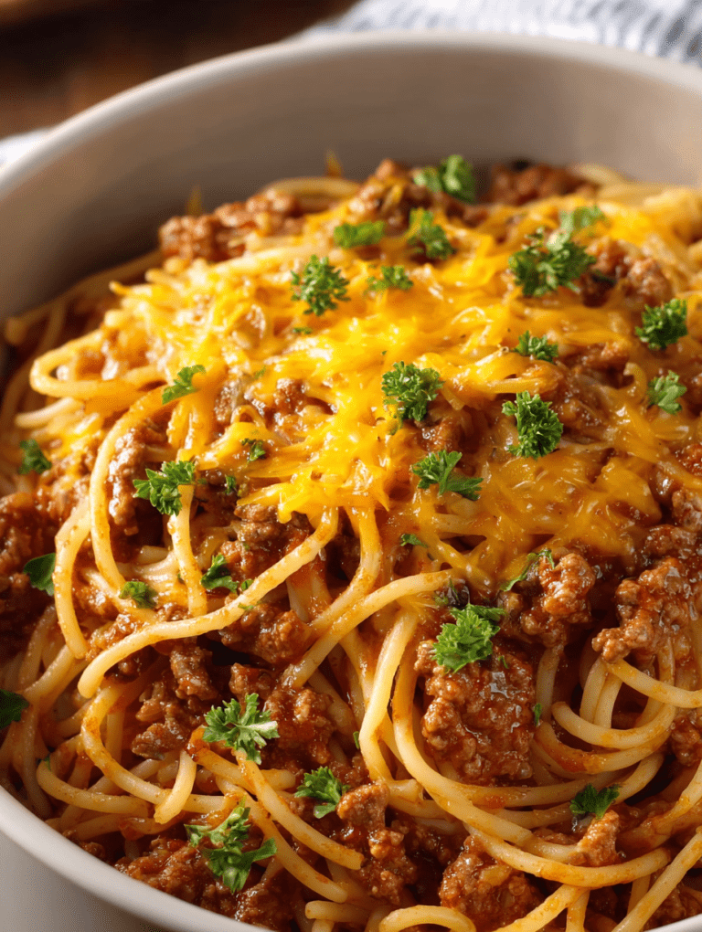 Slow Cooker 4-Ingredient Cheesy Spaghetti