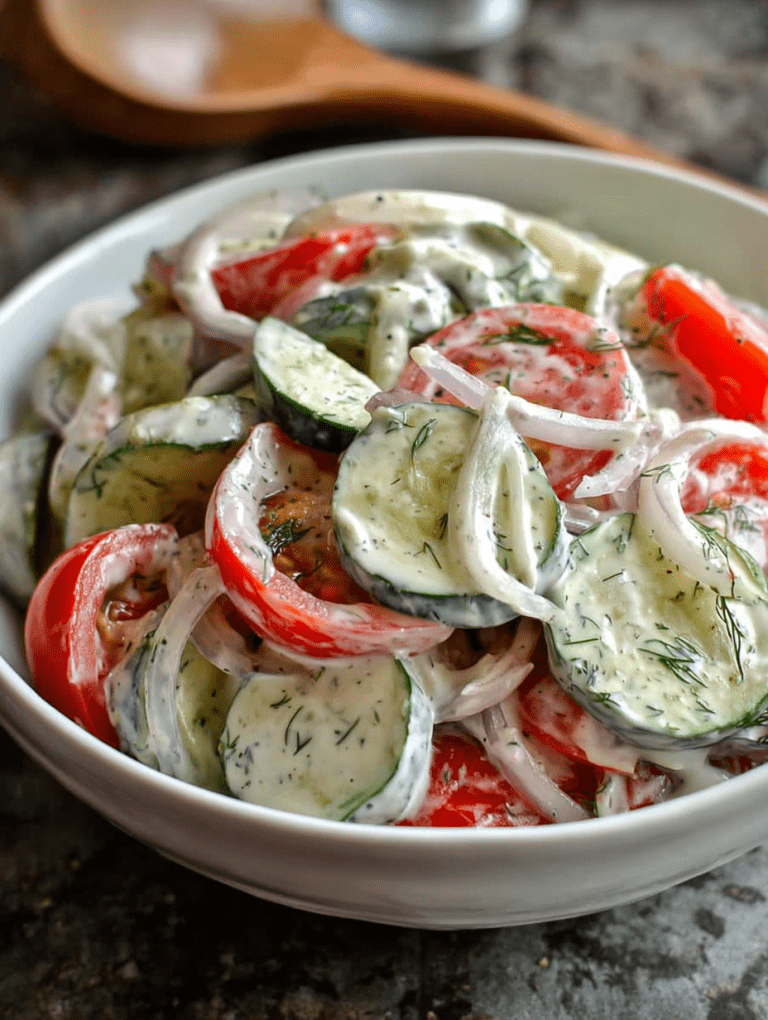 Creamy Cucumber Tomato Salad