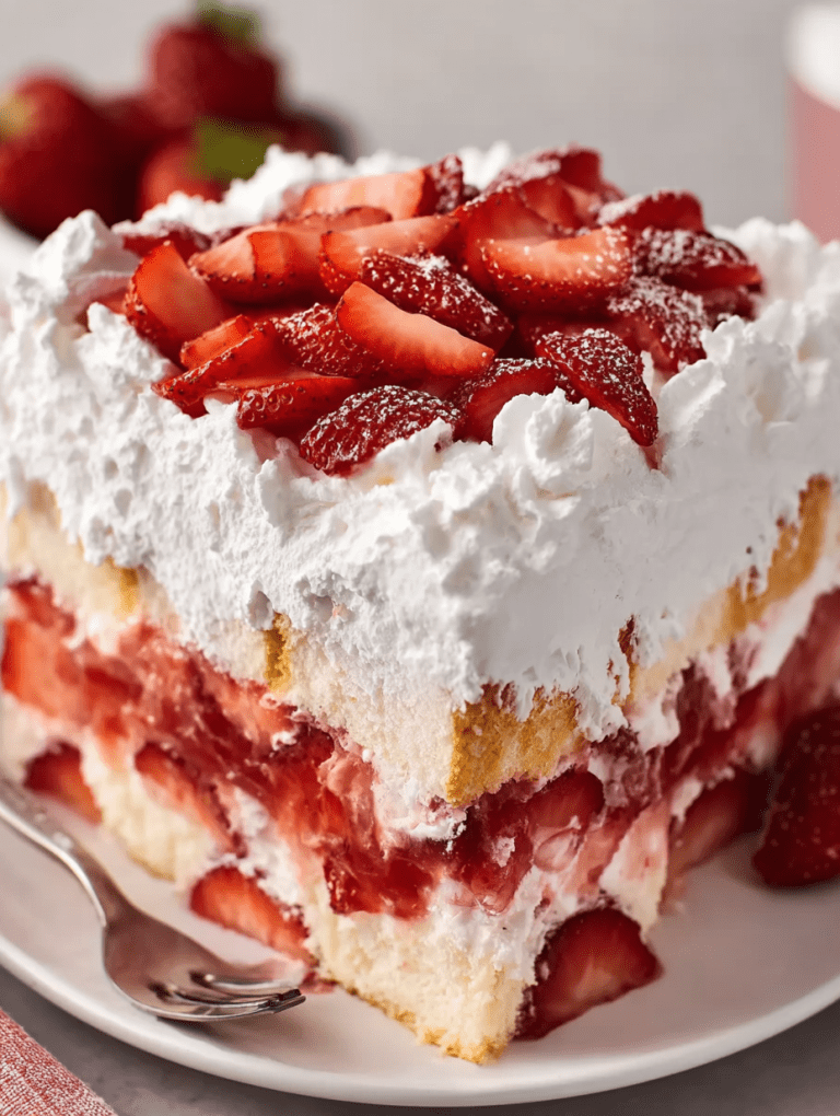 Strawberry Angel Food Cake