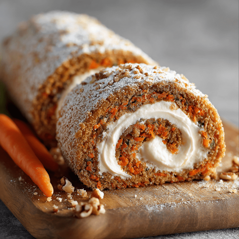 Carrot Cake Roll with Cream Cheese Frosting Filling