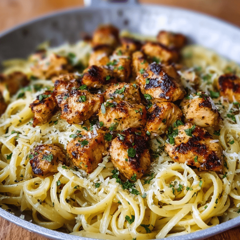 Garlic Butter Chicken Bites with Savory Parmesan Linguine
