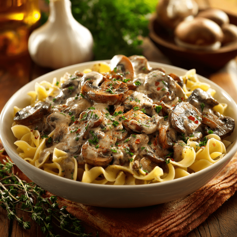 Slow Cooker Mushroom Stroganoff