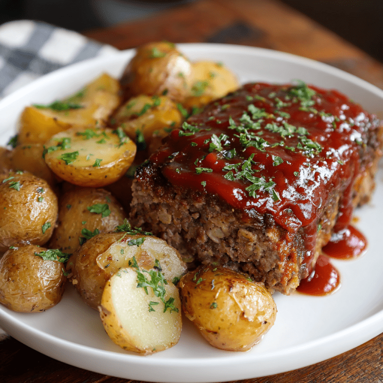 Slow Cooker Meatloaf and Potatoes
