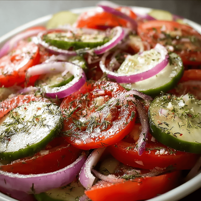That Salad Grandma Always Made: Marinated Cucumber, Onion & Tomato