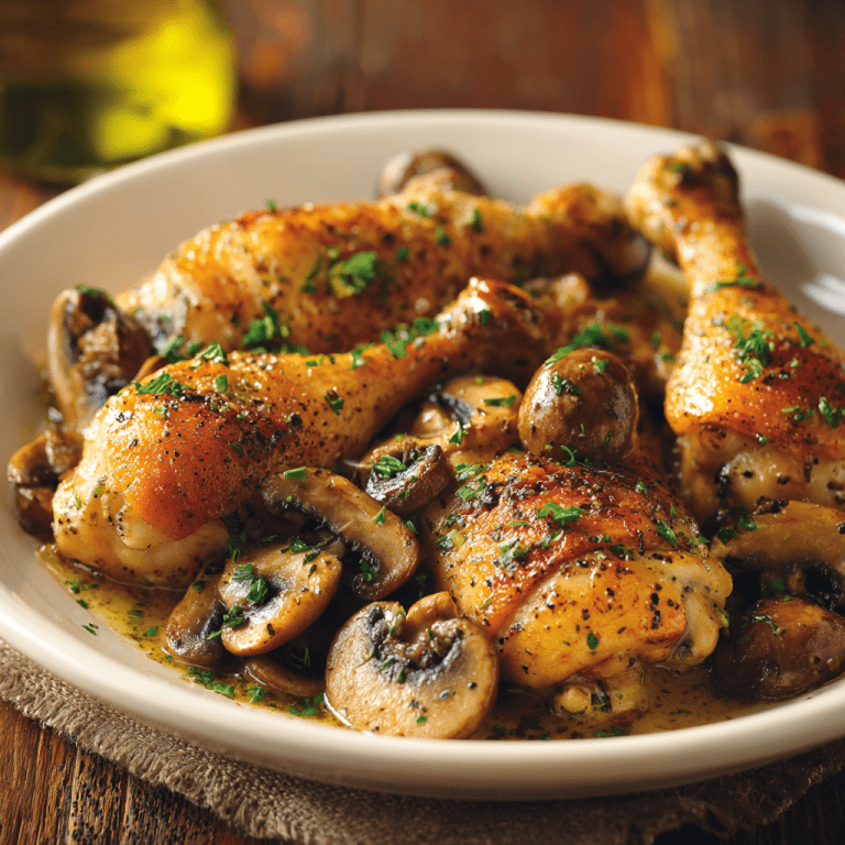 Creamy Mushroom Chicken Drumsticks