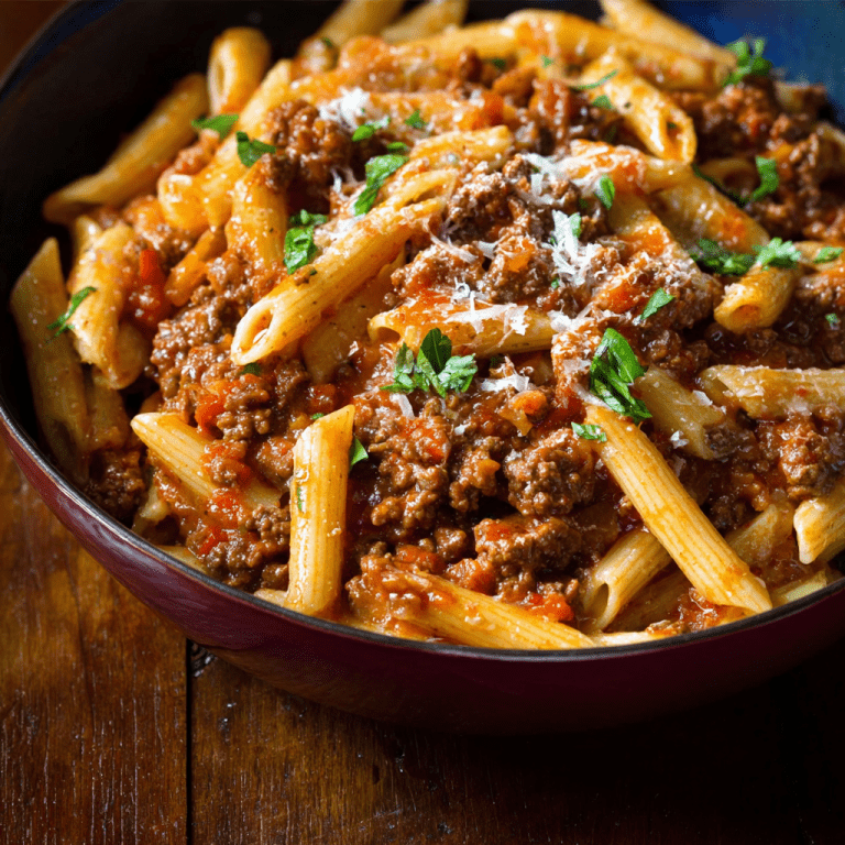 Slow Cooker Beef Bolognese with Penne