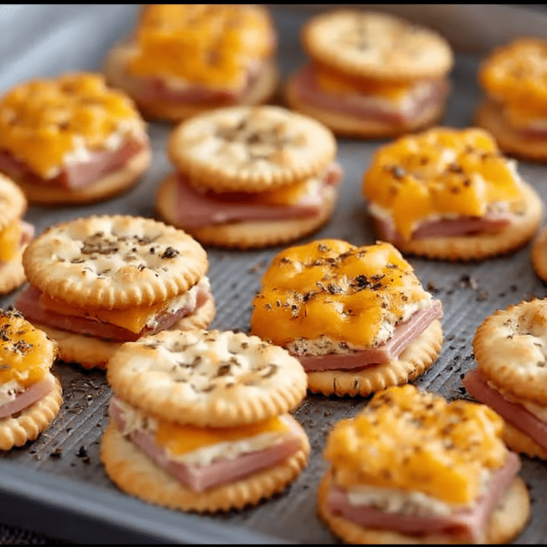 Cheesy Ham and Cracker Bites