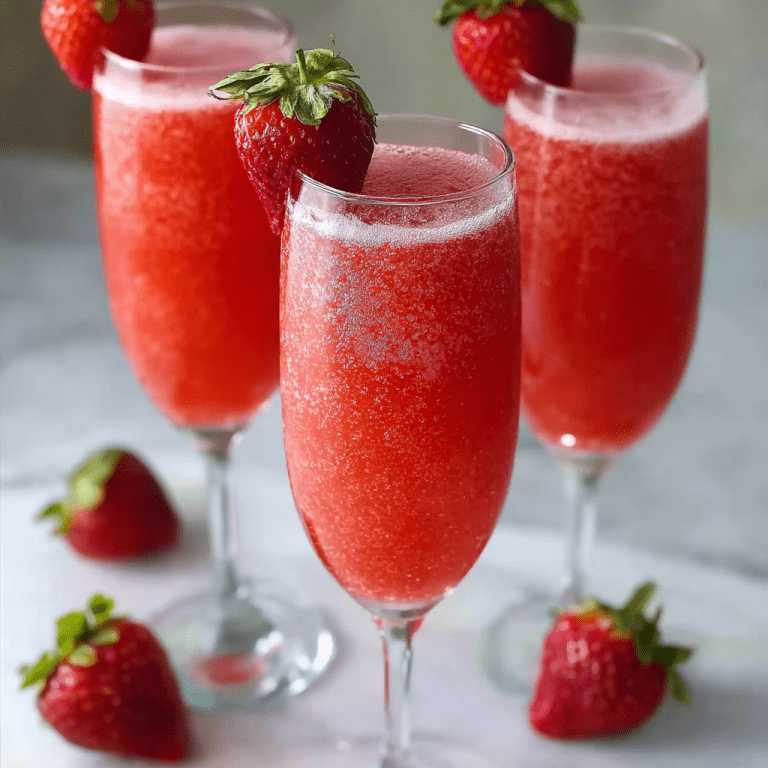 Frosty Strawberry Mimosas