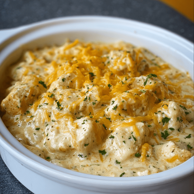 Creamy Slow Cooker Chicken & Cheese Casserole