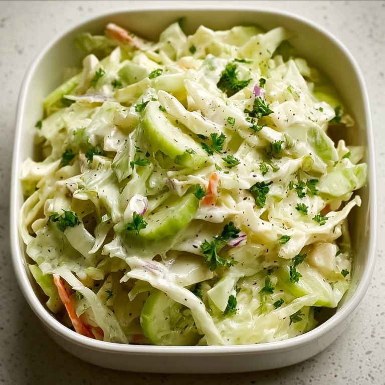 Creamy Peppery Coleslaw with Cucumbers and Celery