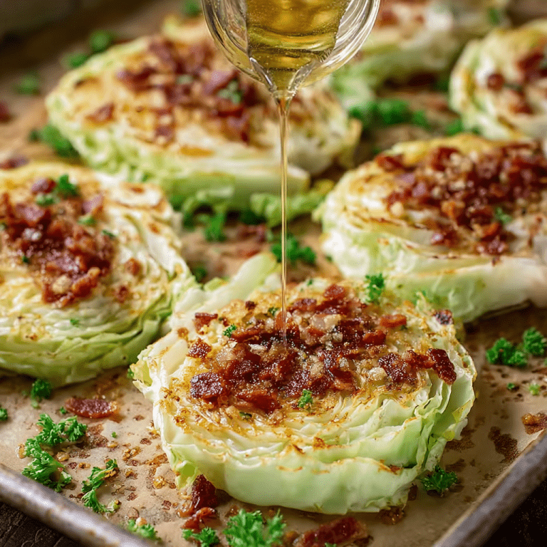 Southern Roasted Cabbage Steaks with Garlic Bacon Butter