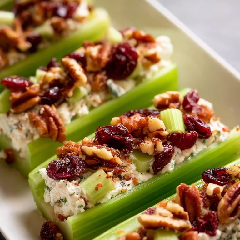 Bacon Cranberry Walnut Stuffed Celery