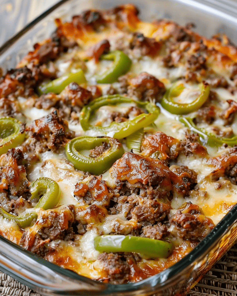 Oven-Baked 4-Ingredient Amish Beef and Bell Pepper Bake